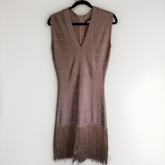 VENUS Pink Mauve Flapper Fringe Holiday Party Dress Women's 6 Wedding Prom - Picture 1 of 12